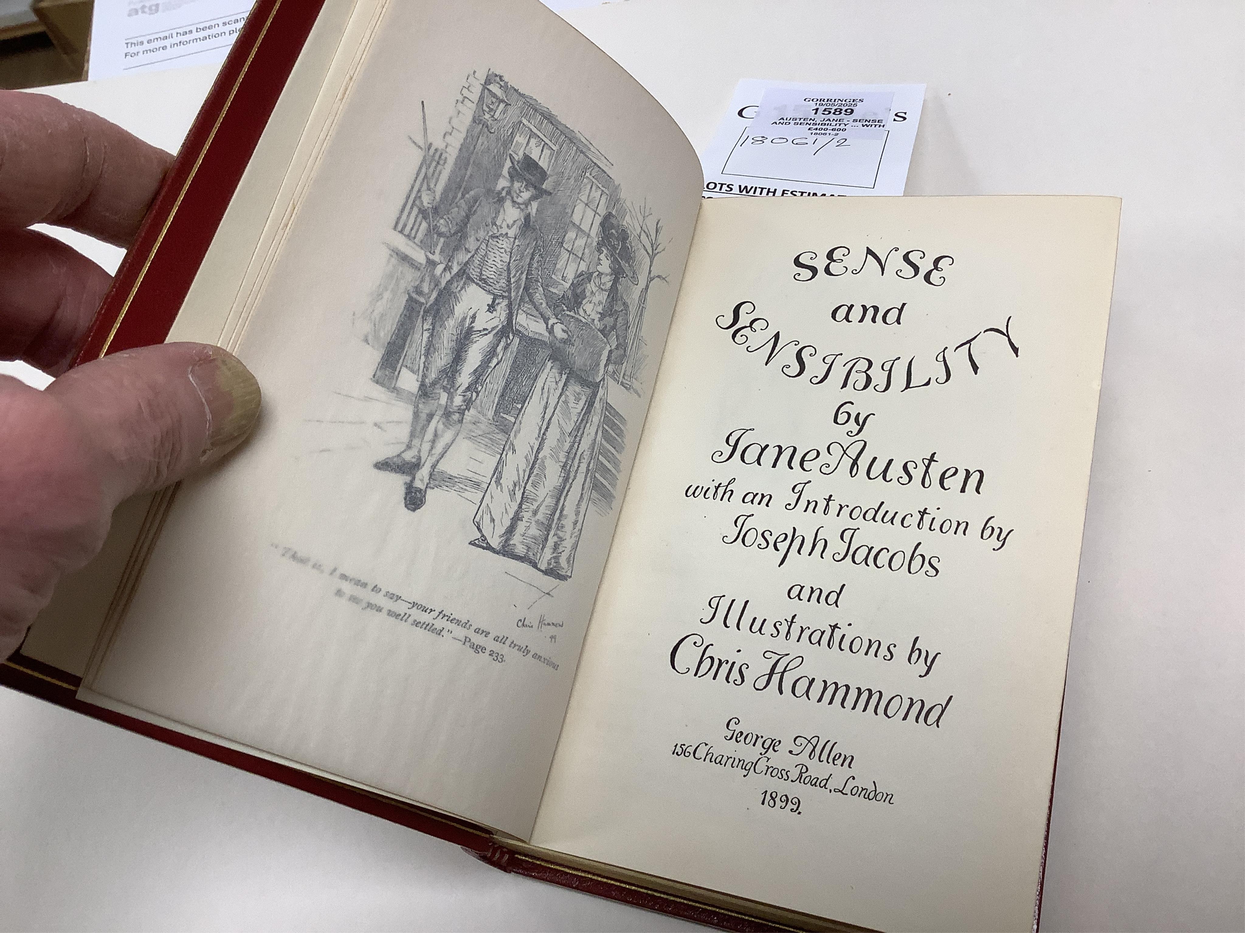 Austen, Jane - Sense and Sensibility ... with an Introduction by Joseph Jacobs and Illustrations by Chris Hammond. first edition thus. frontis. and num. other illus. (11 full page), half title; rebound later 20th cent. g